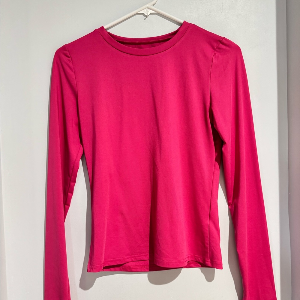 Amazon Pink Fitted Long Sleeve Tee